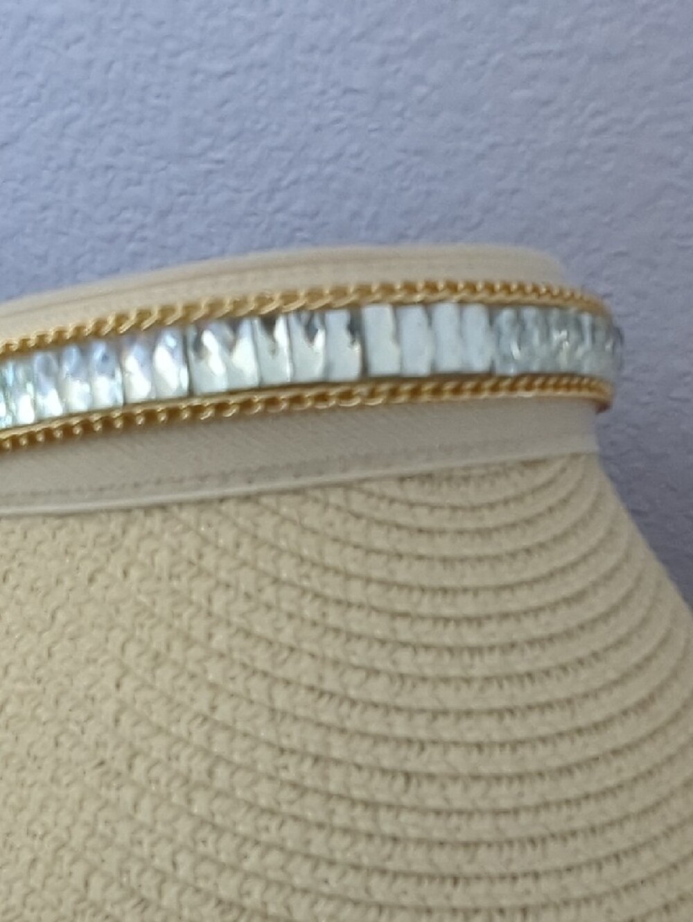 Glam Extended Brim Visor Hat - Beige - Picture 7 of 8